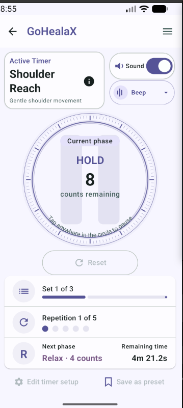 GoHealaX Hold phase preview.